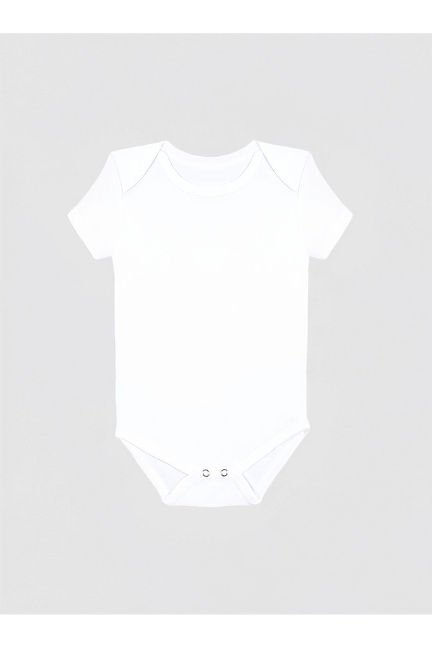 5-piece 100% organic cotton white short sleeve baby bodysuit