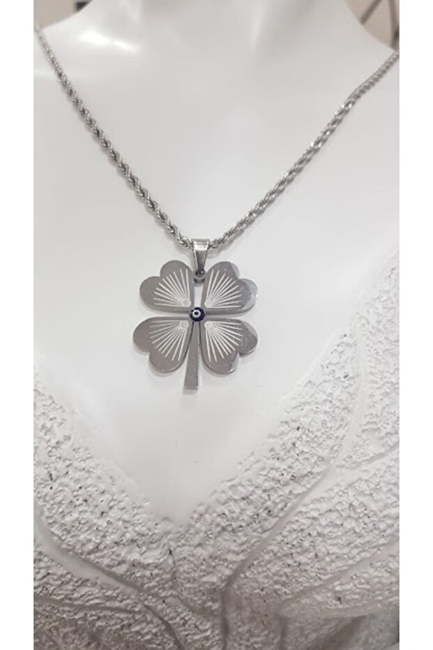 Clover Charm Steel Necklace
