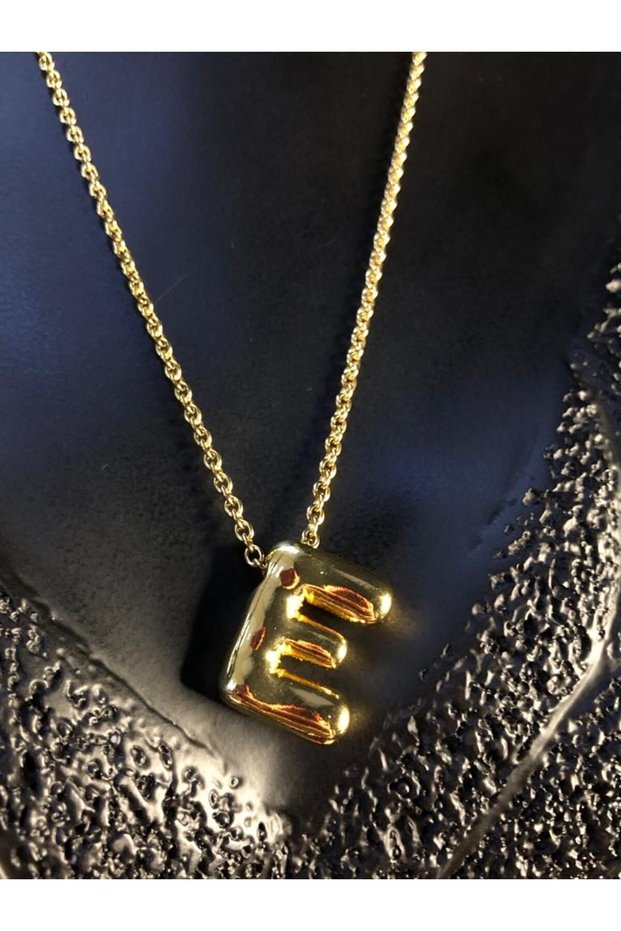 316 L Stainless Steel Balloon (E) Letter Yellow Color Gift Necklace for Lover, Spouse, Mother, Friend