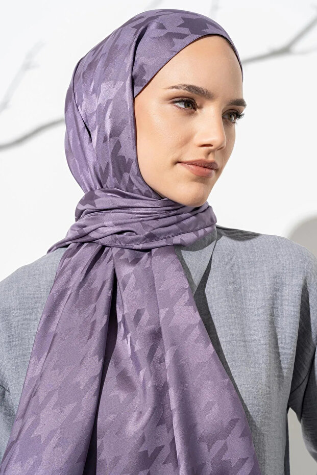 شال جاكار بنمط كبير على شكل مربعات - 3