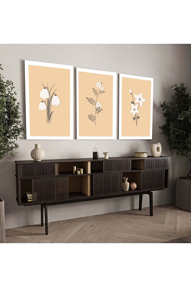 4 lü Tablo Duvar Tablosu Çerçeve Görünümlü Mutfak Tabloları Modern Tablo Bohem Tablo Premium Kalite - 1