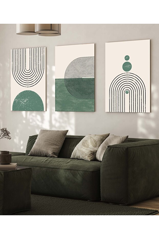 Duvar Tablosu Bohem Tablo Çerçeve Görünümlü Mutfak Tabloları 3 lü Tablo Modern Tablo Premium Kalite - 2