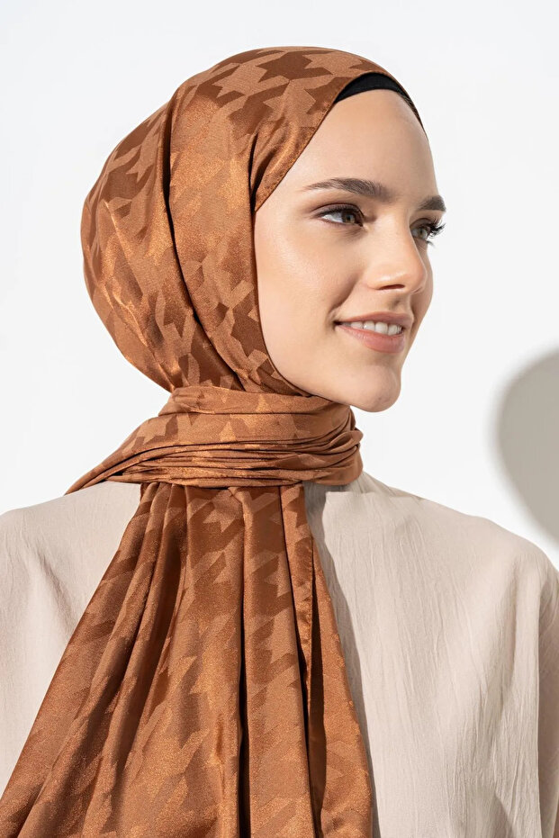 شال جاكار بنمط كبير على شكل مربعات - 3