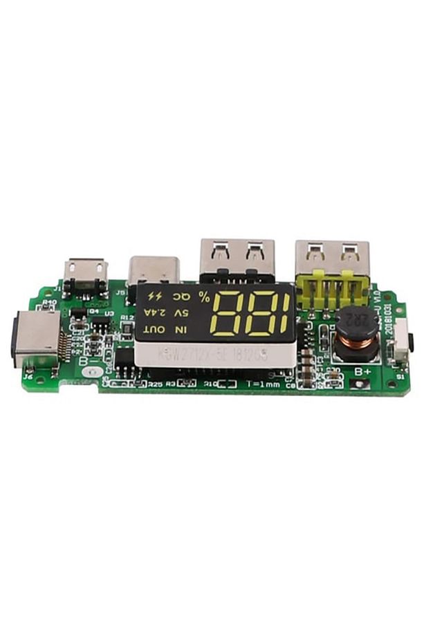 Çift Usb 5v 2.4a Led Ekranlı 18650 Pil Şarj Modülü Micro Type-c Powerbank Devresi Modülü - 2
