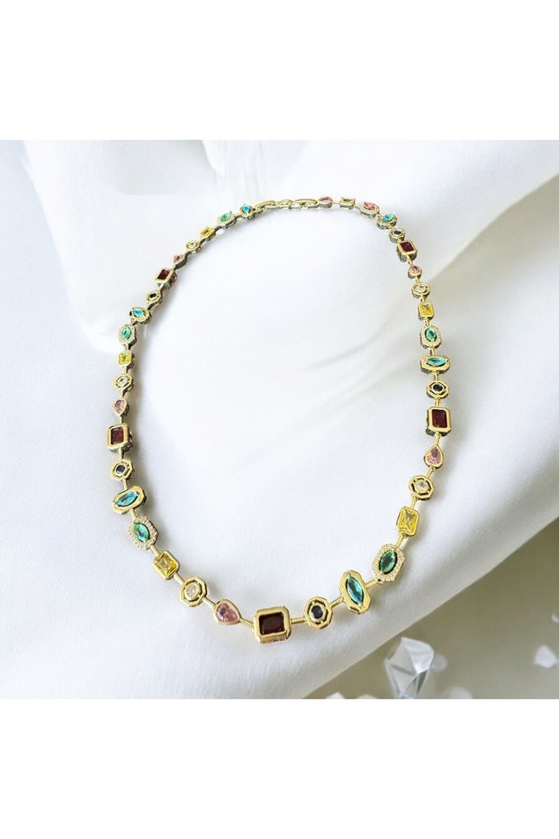 Special Series Colorful Stone Gold Necklace