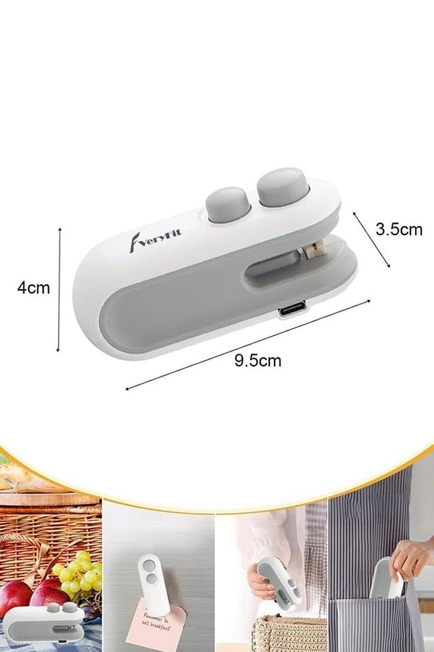 Taşınabilir Şarjlı 400mah Poşet Ağzı Kapatma Mühürleme Makinası - Cihazı Poşet Kilitleme Vakum - 7