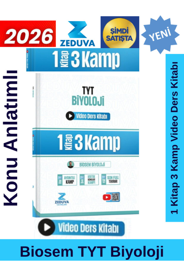 Zeduva 2026 Biosem TYT Biyoloji 1 Kitap 3 Kamp Video Ders Kitabı - 2