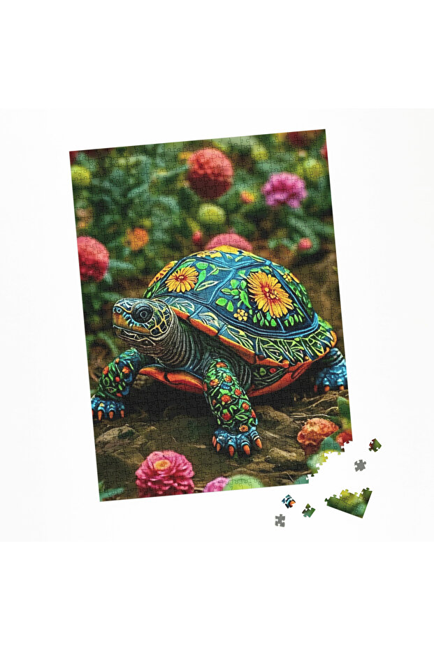500 Parça Puzzle Renklerin Sessiz Yolcusu Kaplumbağa - 4
