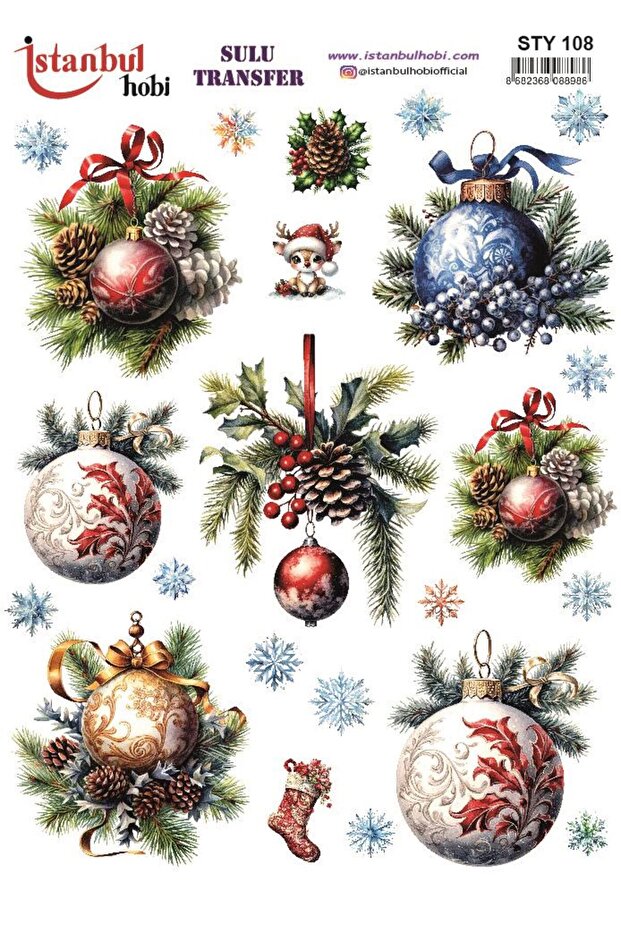 New Year's Water Transfer 25X35Cm Sty108