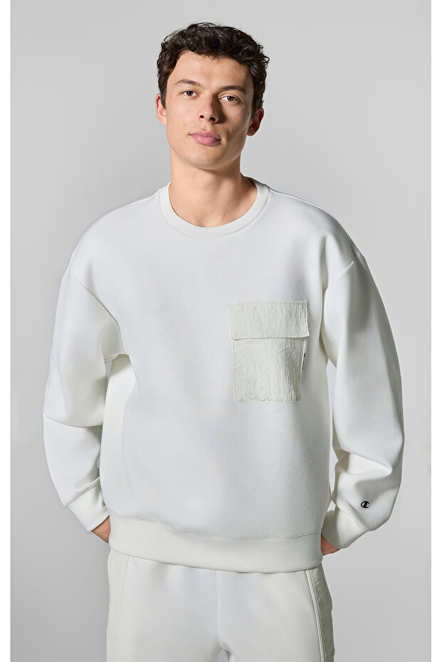 C-Tech Crewneck سويت شيرت أبيض للرجال-220828-WW048