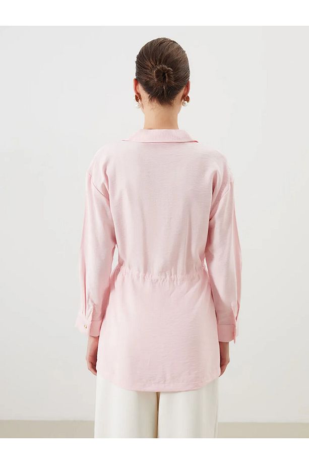 LCW Modest Pembe Bağcıklı Kadın Gömlek Tunik - 3