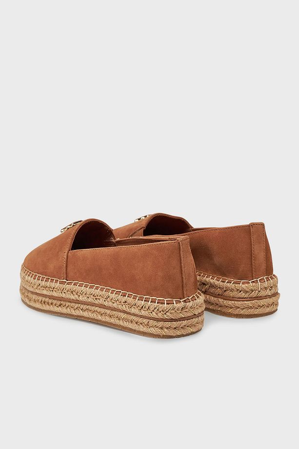Hakiki Deri ve Süet Detaylı Paltform Taban Espadril AYAKKABI FW0FW08586 GU9 - 4