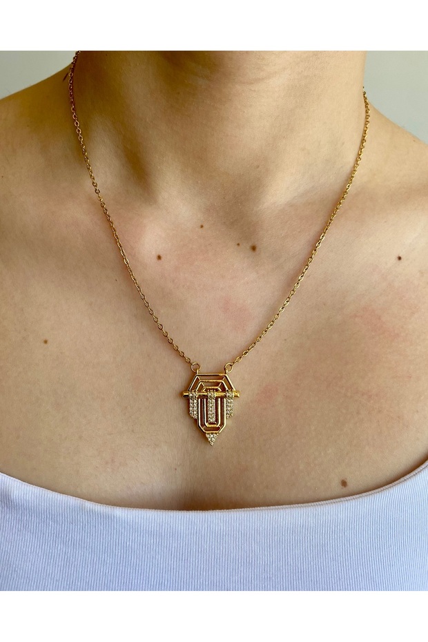 Serenay Necklace Steel Gold Color