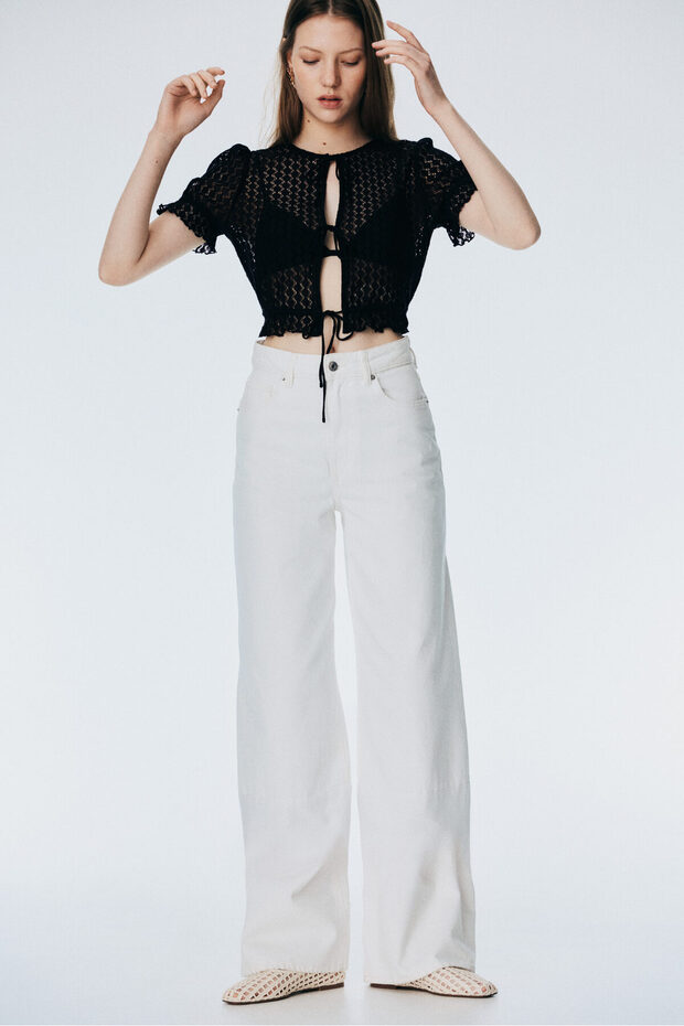 Delik Desenli Triko Üst - 2