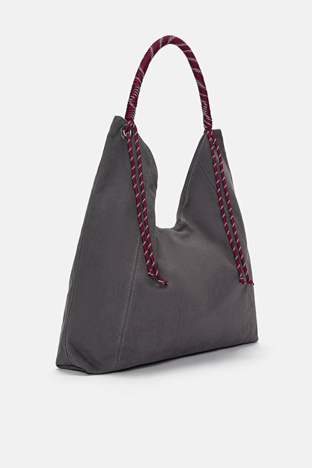Halatlı kanvas shopper çanta - 2