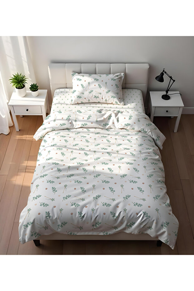 Little Flowers Patterned Bed Sheet Set of 2 Printed Duvet Cover Set 160X220 cm