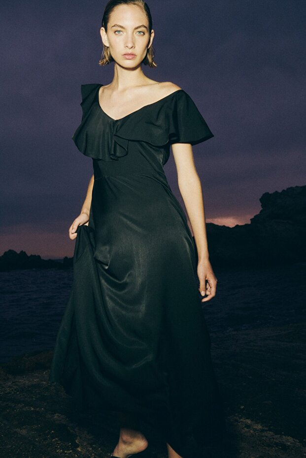 Farbalalı Elbise - 3