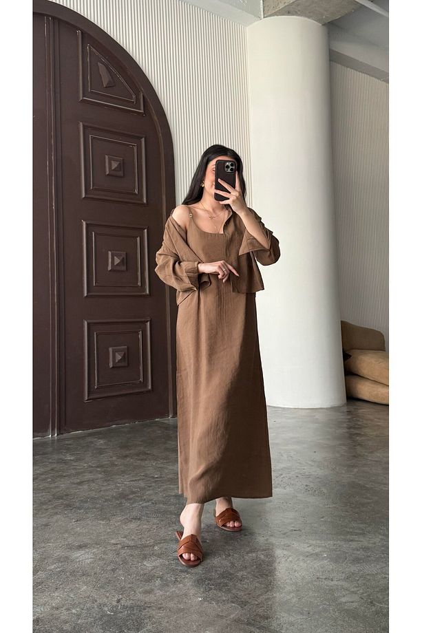 Ayarlanabilir Askılı , Modal , Gömlek - Elbise Takım “slim Fit” - 4