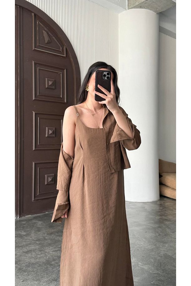 Ayarlanabilir Askılı , Modal , Gömlek - Elbise Takım “slim Fit” - 6
