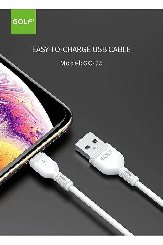 GC-75I Lightning USB Cable, Fast Charging 2A Sync Charge Cable USB to Lightning Cable With 1.0m