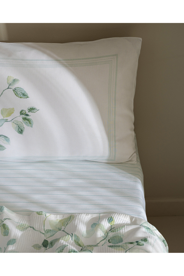 Rumilly King Size %100 Pamuk Karde Baskılı Pike Takımı - Yeşil - 6