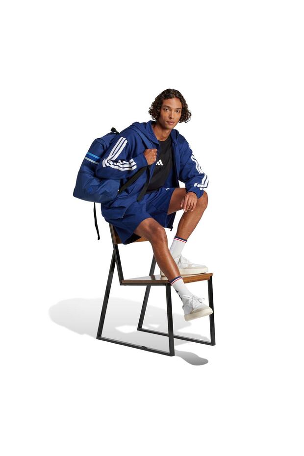 Essentials 3-Stripes French Terry Full-Zip Kapüşonlu Üst - 5