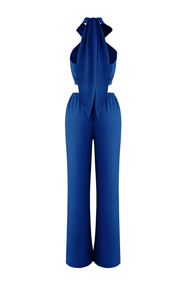 Indigo Keten İçerikli Dokuma Bluz Pantolon Alt-Üst Takım TWOSS25AU00108 - 7