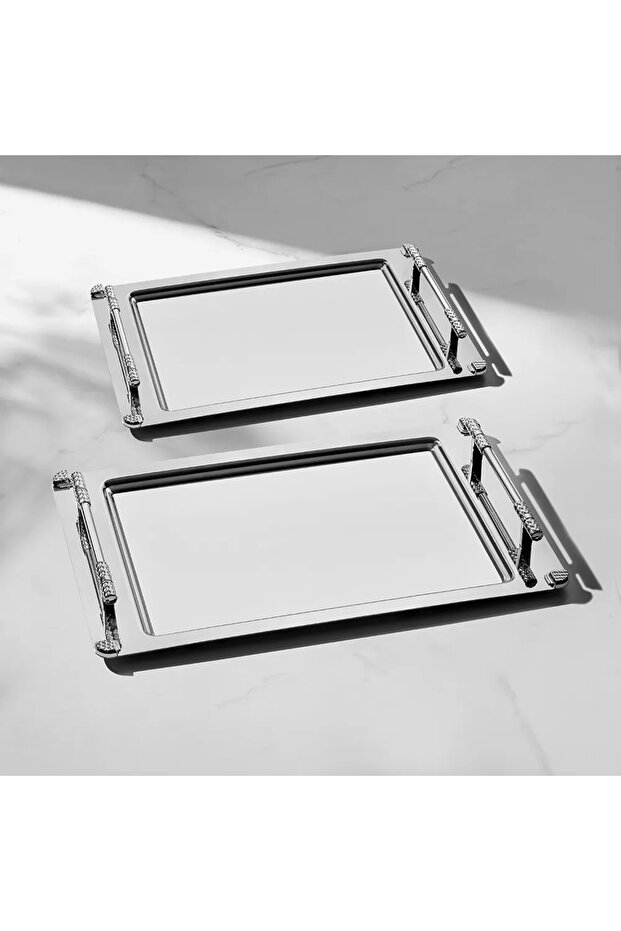 Paris Satin Set of 2 Steel Trays