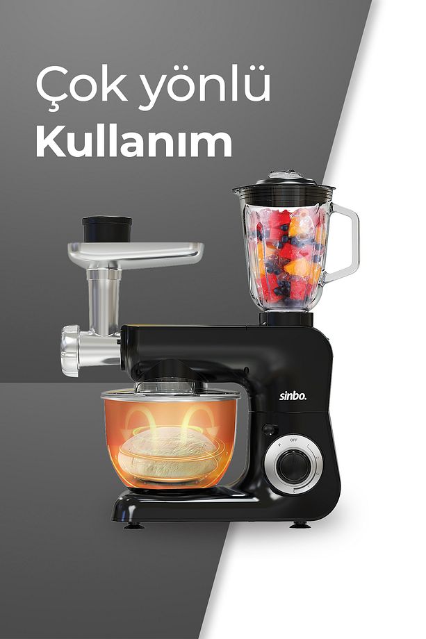 SMX-2775 Çok Amaçlı Mutfak Şefi ( Hamur - Kıyma - Blender Makinesi ) - 4