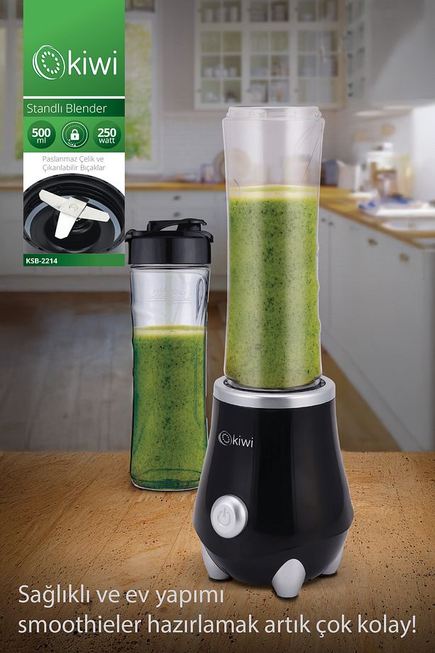 Ksb-2214 Standlı Sporcu Blender - Kişisel Smoothie Blender 500 ml Bardaklı - 1