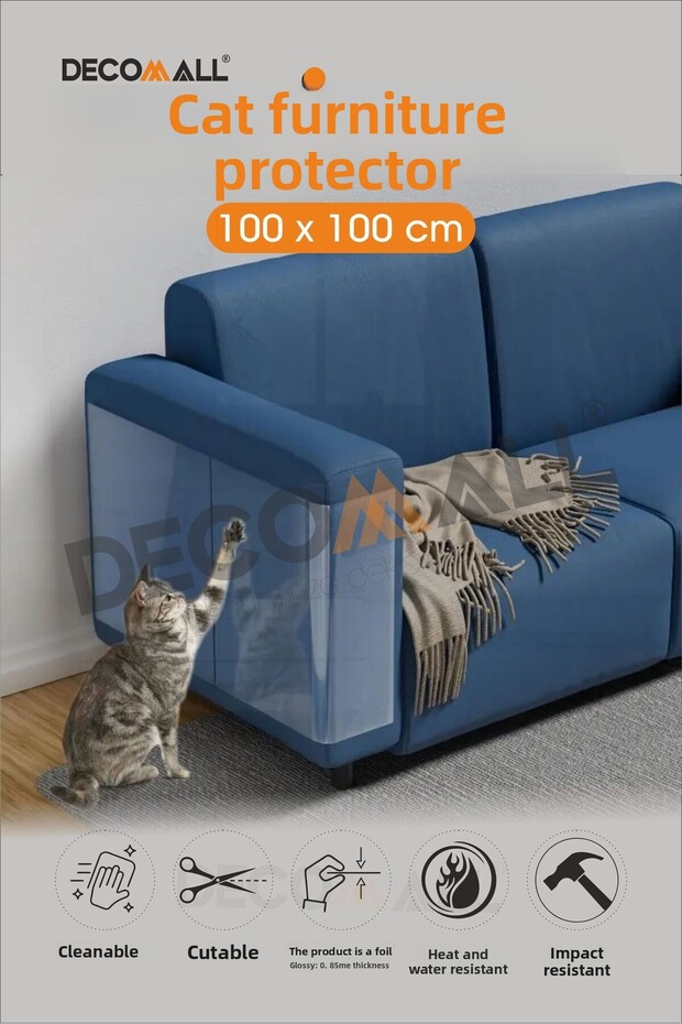 Dd 100 X 100 cm Cat Seat Scratch Protector Clear Adhesive Furniture Anti Scratch Guard