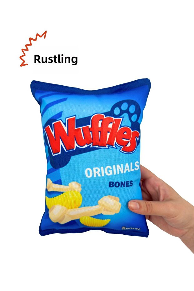 Wuffles Plush Chips Rustle Sound Dog Toy Chips Shaped Sounding Dog Playmate