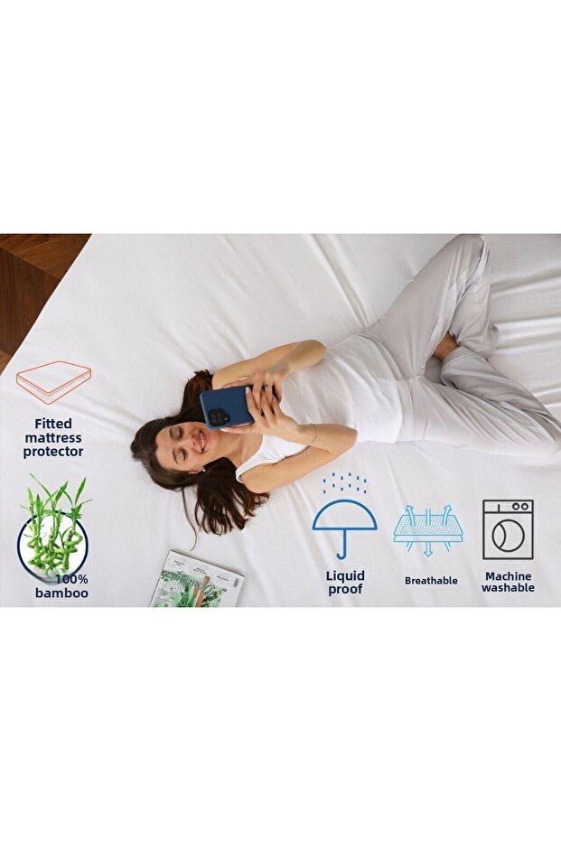 100% Bamboo Fitted Liquid Proof Mattress Protector