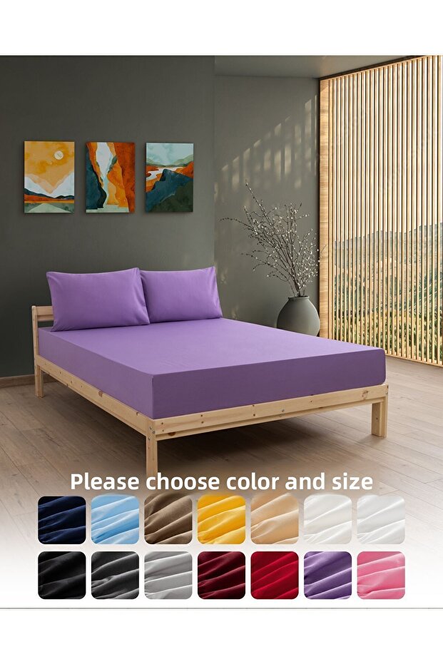 Ranforce Akfil Lilac - طقم ملاءات مطاطية مفردة ومزدوجة وكبيرة