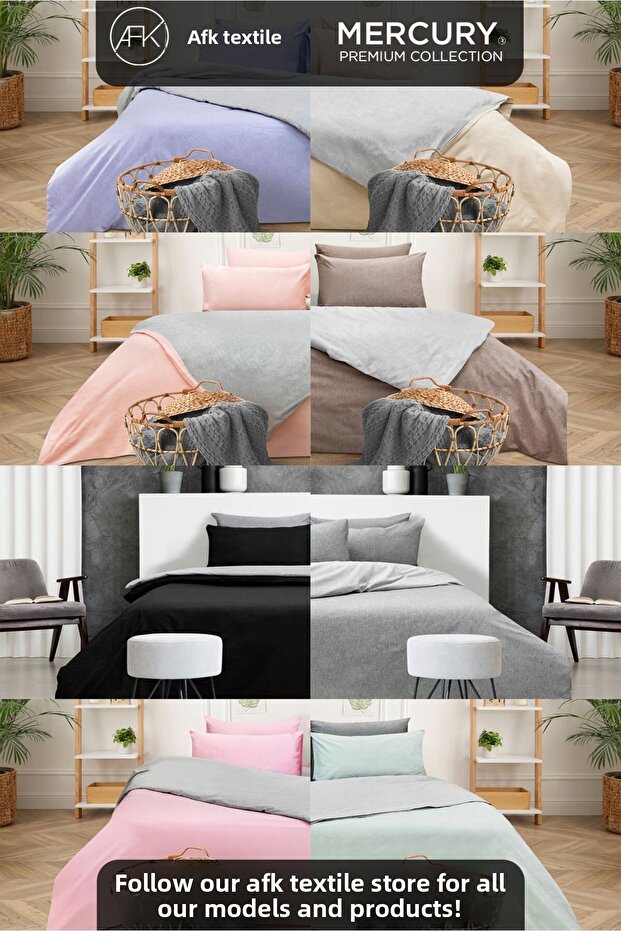 Single Cotton Bedding Set| Green-grey with Elastic Sheets| Double Sided Buttoned Duvet Cover - 7