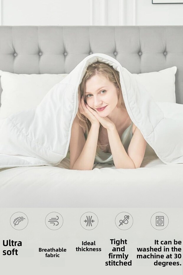 لحاف صوف مزدوج منقوش ومبطن - 4