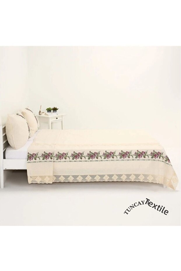 Cotton Lace Canvas Bedspread Set - 7