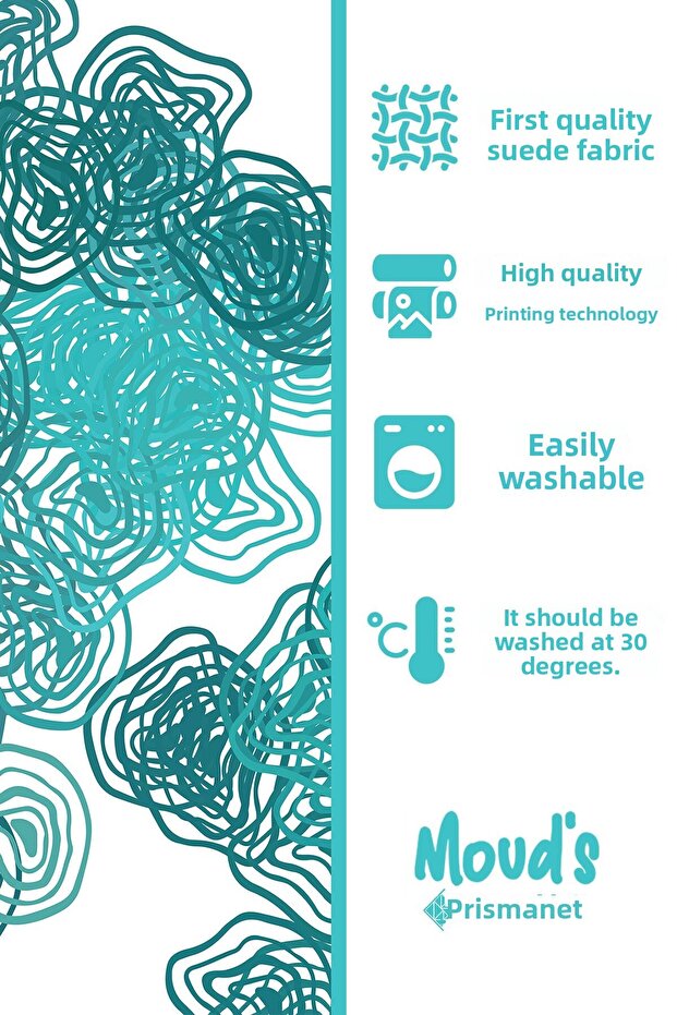 Semilo Patterned Round Suede Carefree Tablecloth - 2