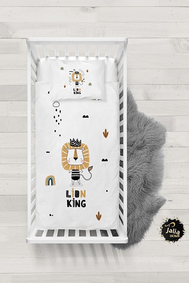 Lion King Pattern Baby Duvet Cover Set with Sheets TLABN-198