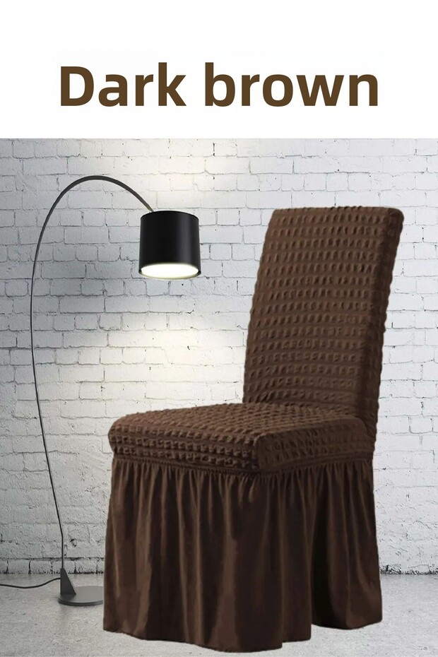 6 Wrapped Chair CoversLycra Skirted Elastic Washable Chair Cover