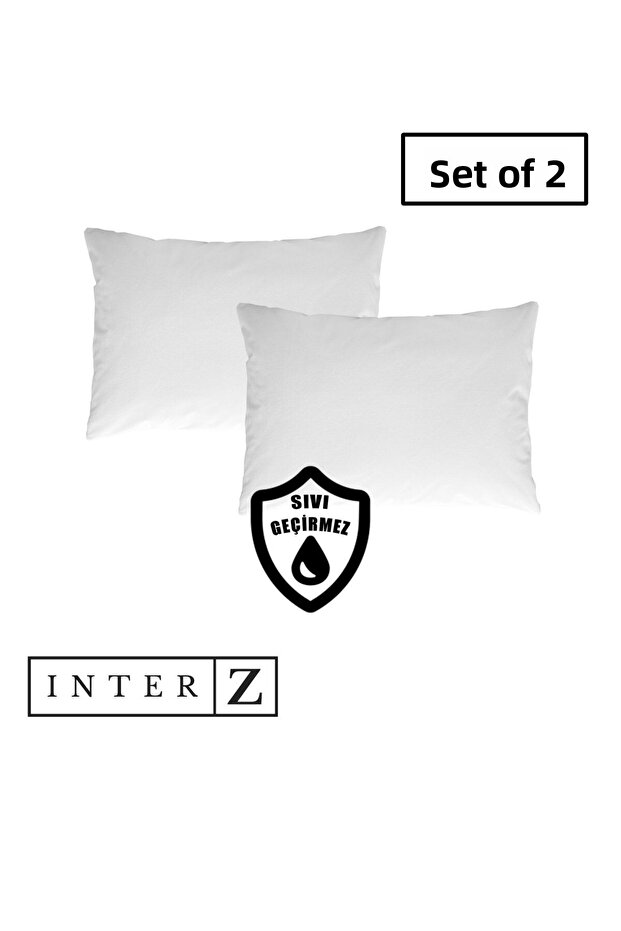 Set of 2 Liquid Proof Pillow Protector Mattress Cover with Zipper 50x70 cm
