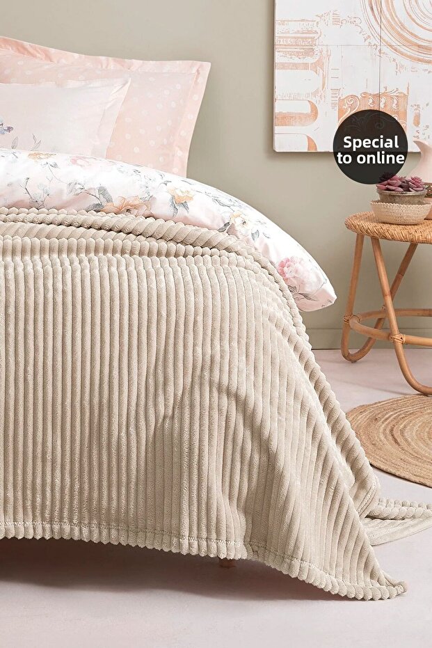 Holly Wellsoft Ecru Single Blanket - 2