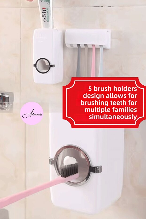 Automatic Toothpaste Squeezer, Toothbrush Holder - 3