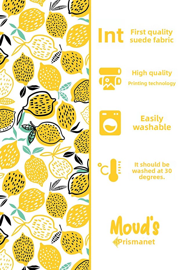 مفرش طاولة من جلد الغزال بنقشة الليمون - 2