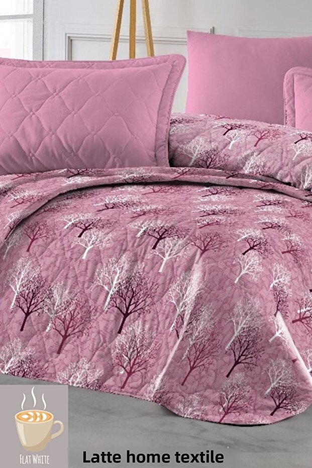 مفرش سرير فردي مبطن منقوش - متعدد الأغراض، أبيض مسطح، 155x230 سم - 1