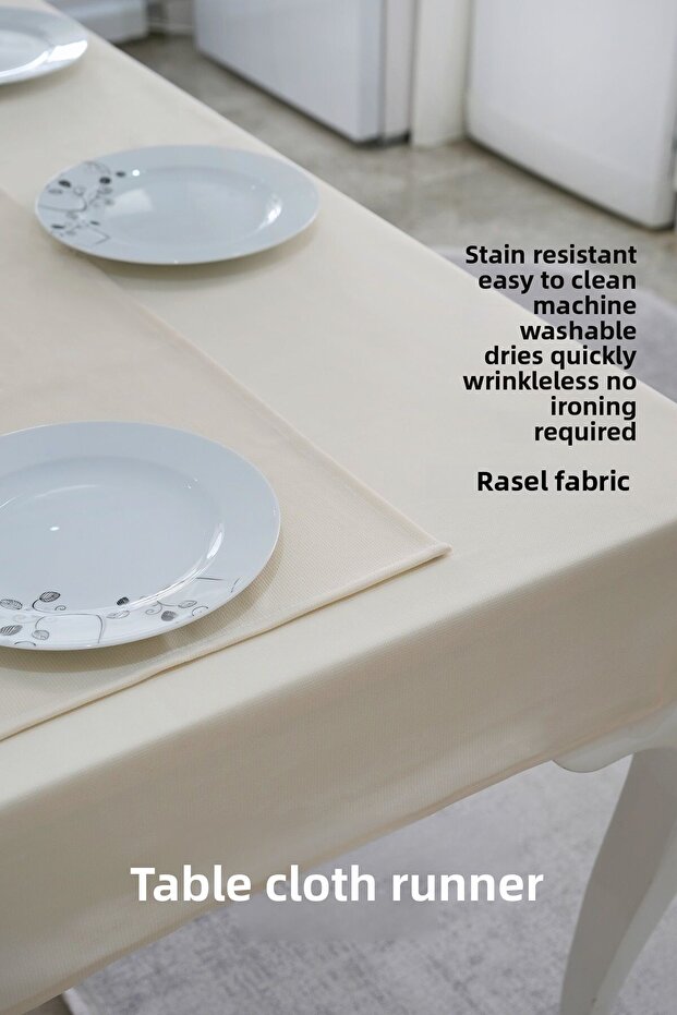 Smooth Set Tablecloth and Runner Set Table Cloth Dowry Set (Tablecloth and Runner) - 3