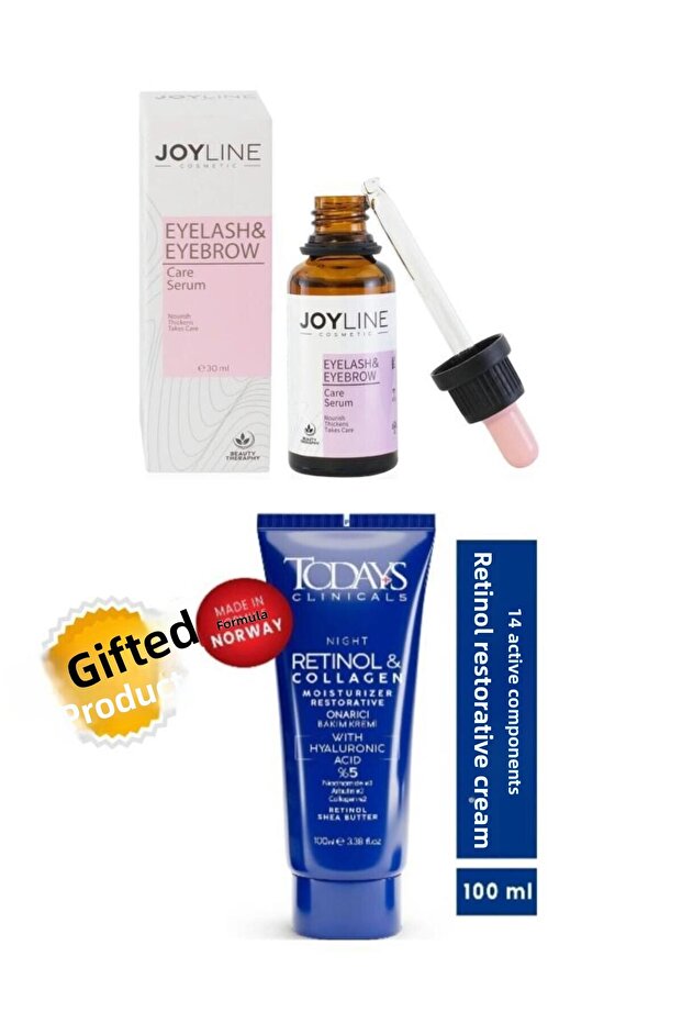 Joyline eyebrow eyelash repair treatment serum 30ml+todays repair cream 100ml with gift