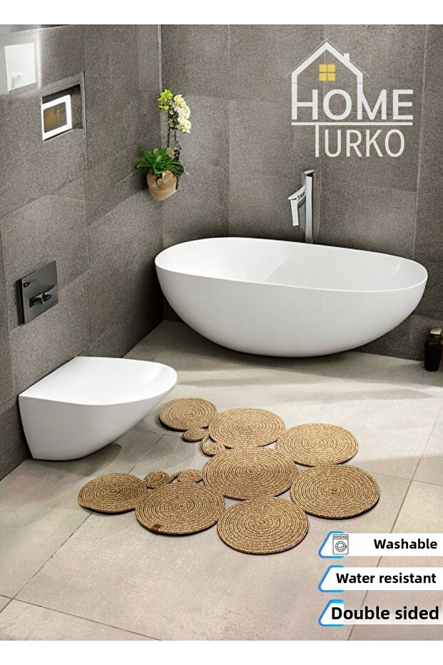 Jute, Straw, Doormat, Bathroom Mat, Toilet Seat Mat, Toilet Seat Mat, Double Sided