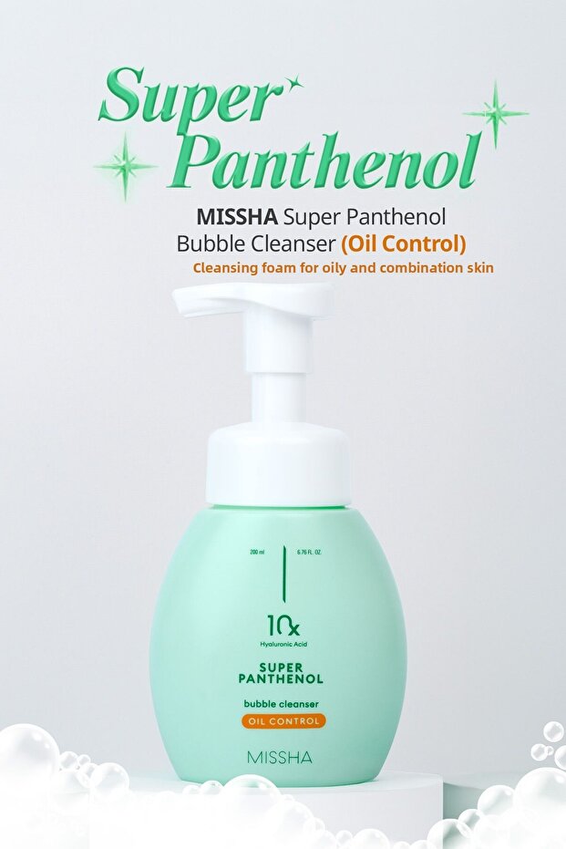 Pore Purifying Cleansing Foam with Pantenol Super Panthenol Bubble Cleanser (Oil Control)