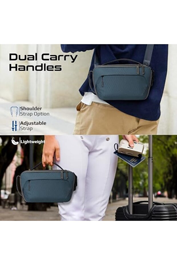 حقيبة يد متعددة الاستخدامات، مصنوعة من نسيج نايلون مقاوم للتمزق، وتحتوي على جيوب متعددة، وتتضمن حقيبة ظهر - 7